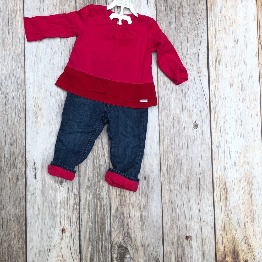 Baby Gap lined pant & shirt set. Girl 18-24 months